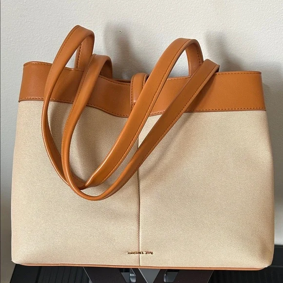 Rachel Zoe Canvas/Leather Three Compartment Tote Bag - Picture 3 of 6
